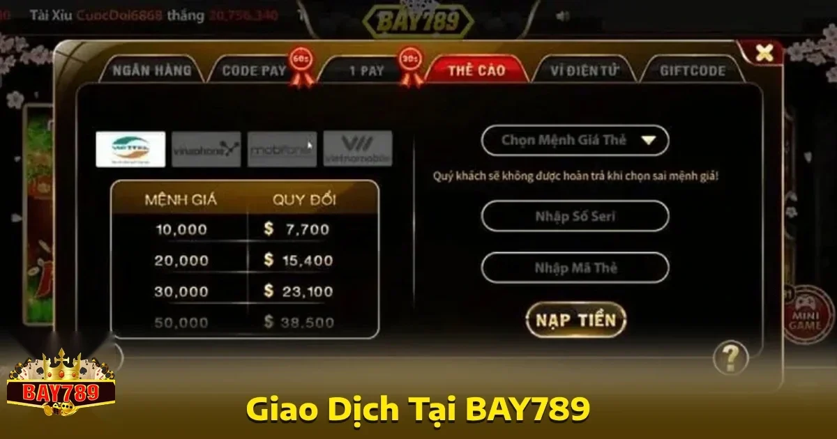 Bay789 34 Bay789 đã tối ưu hóa quy trình nạp và rút tiền mọi giao dịch đều được xử lý nhanh chóng